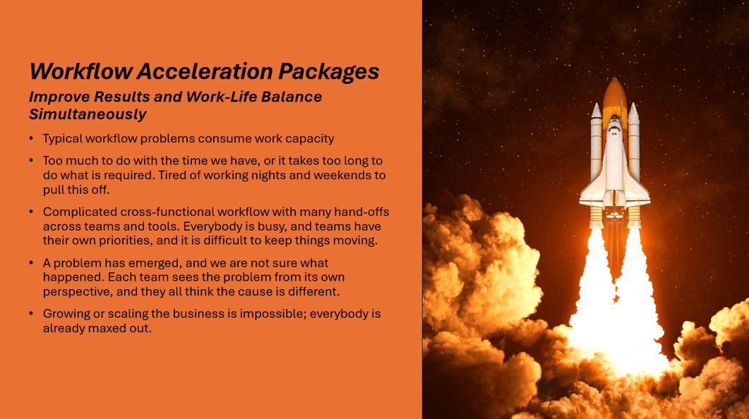Worflow Acceleration Packages with space shuttle launching
